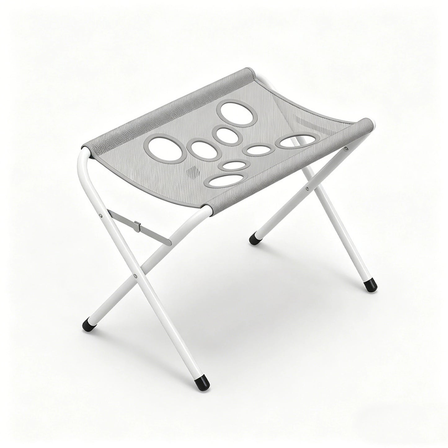 Gray foldable pet grooming hammock stand with eight reinforced openings