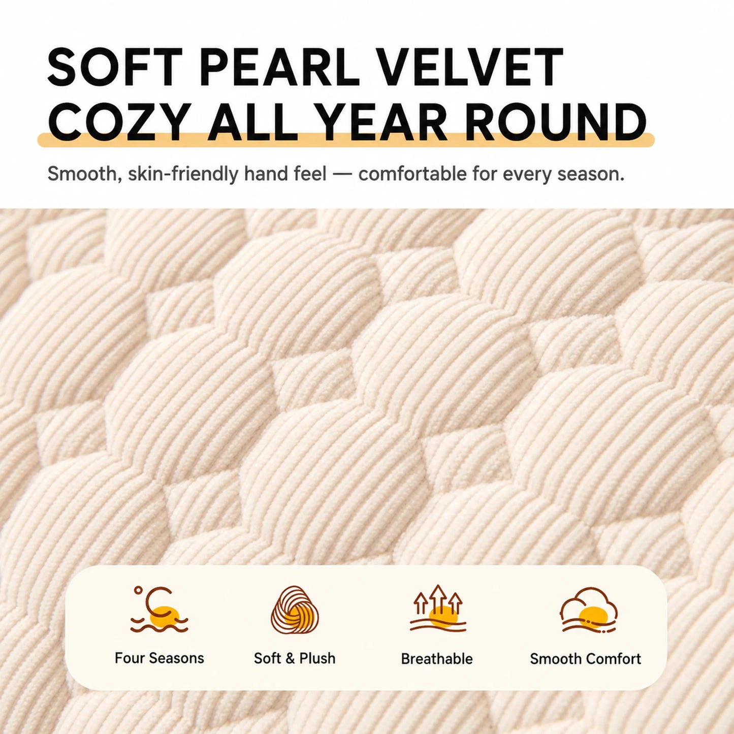 Pearl-velvet honeycomb-quilted top fabric closeup