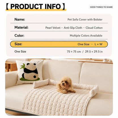 Product info card showing materials and 75 by 75 cm size