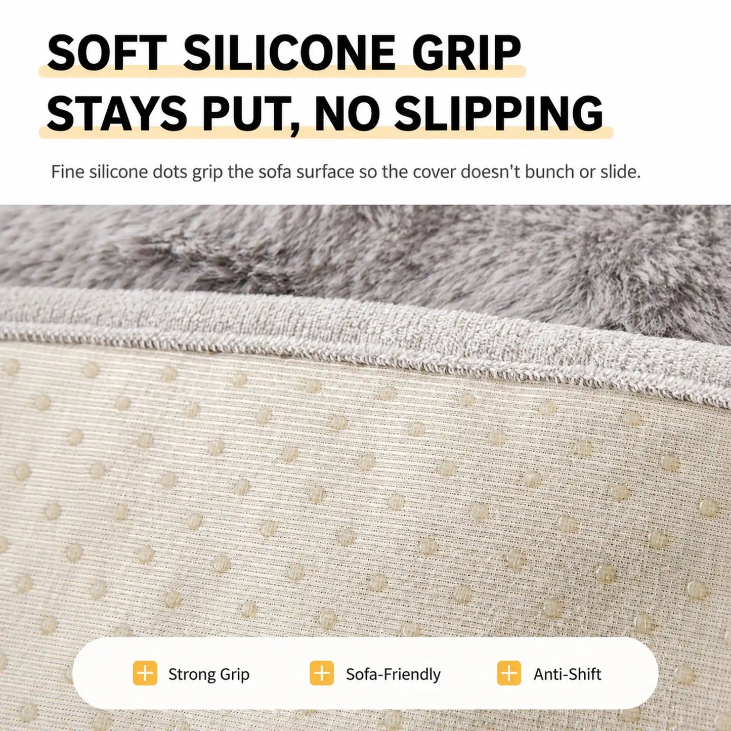 Silicone-dot non-slip backing closeup