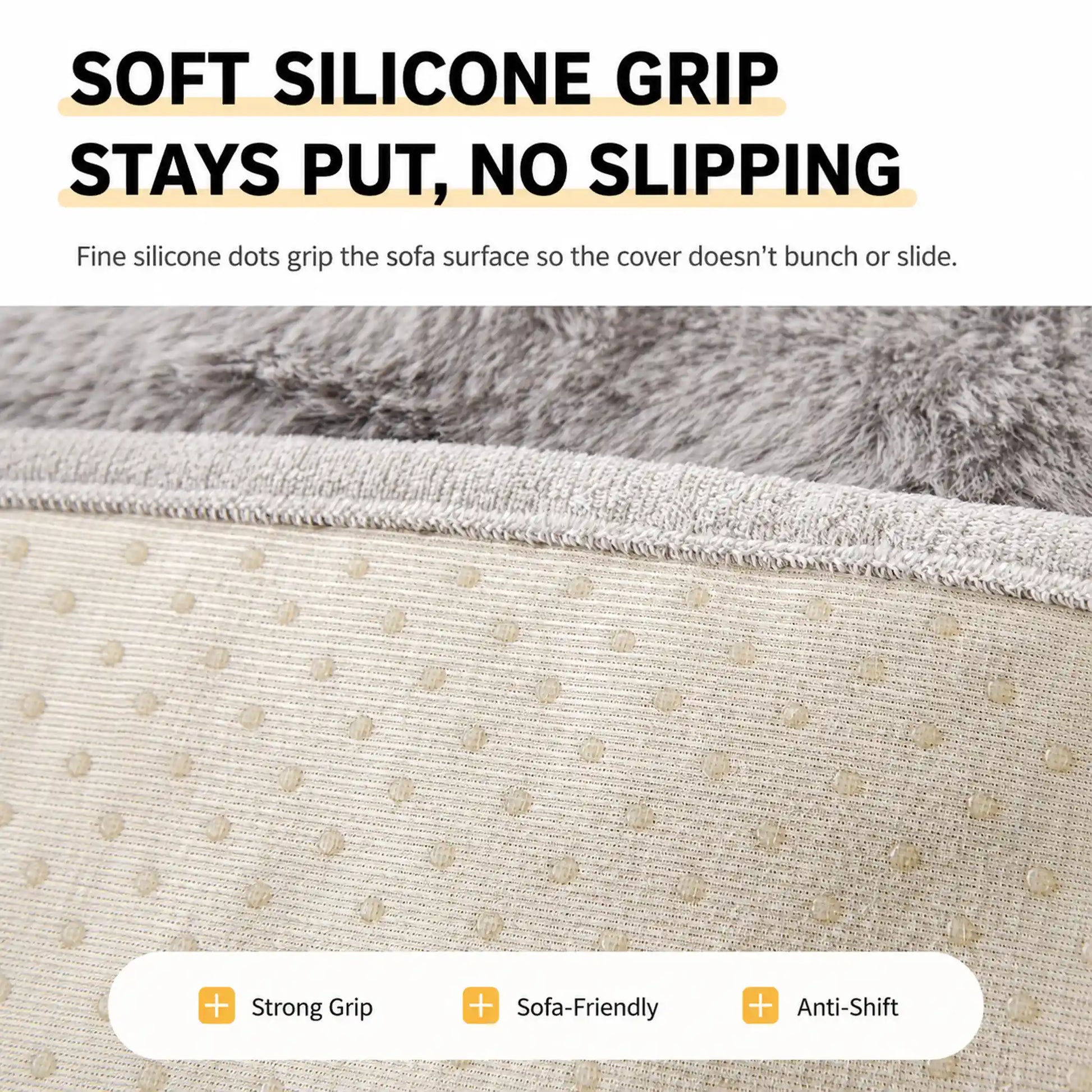 Silicone-dot non-slip backing closeup
