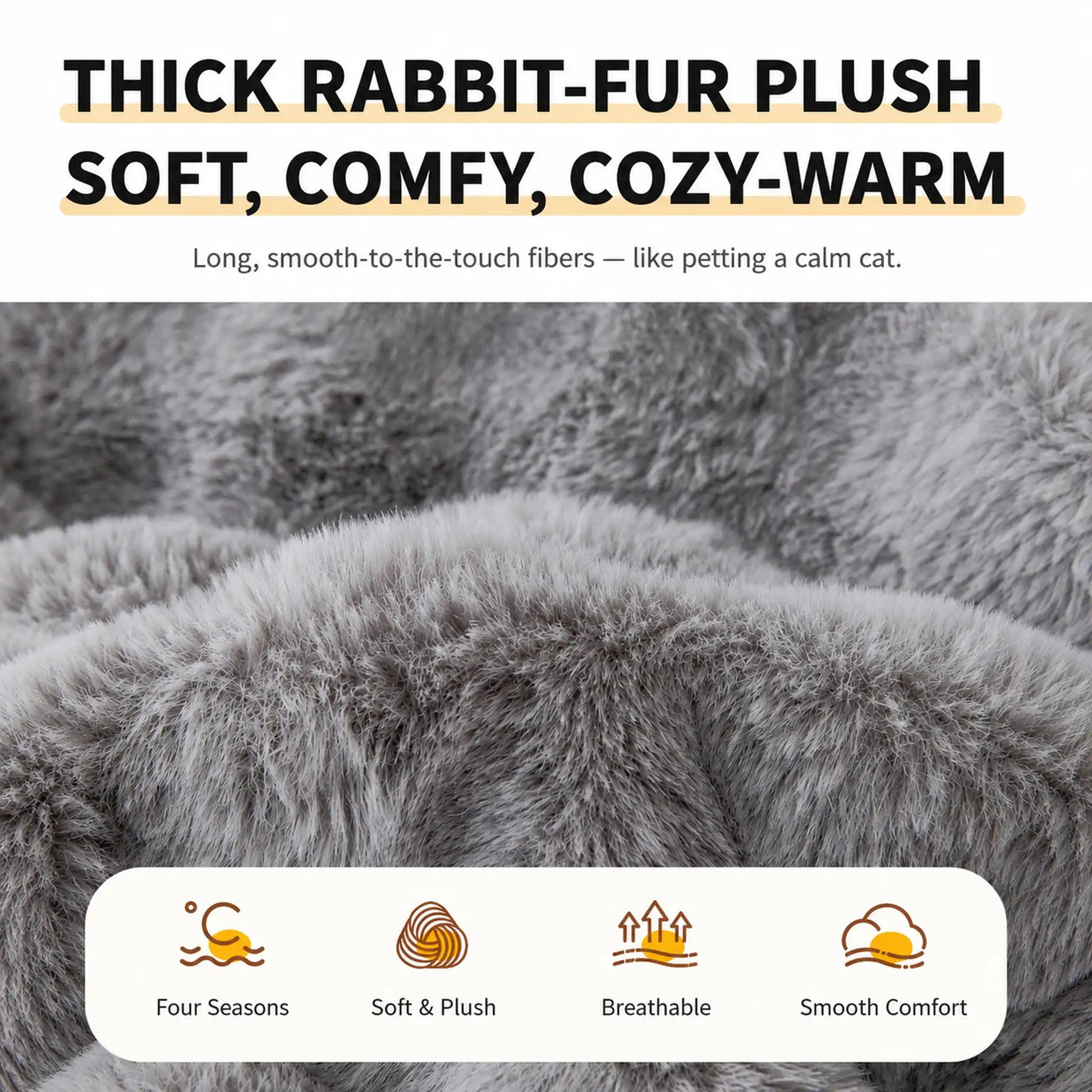 Long-pile faux-fur plush texture closeup