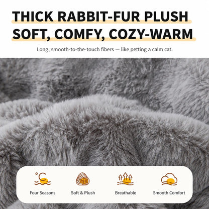 Long-pile faux-fur plush texture closeup