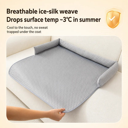 Ice-silk weave drops surface temperature about 3°C in summer — breathable, no trapped sweat