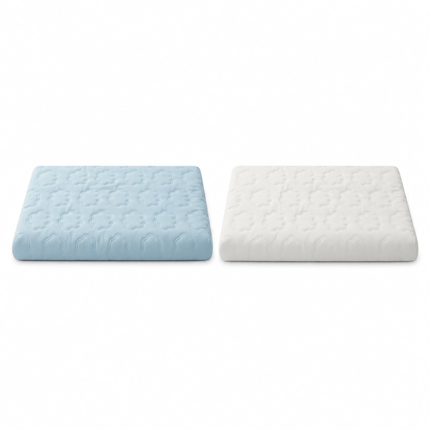 Ice Blue and Cloud White cooling support dog mattress color options