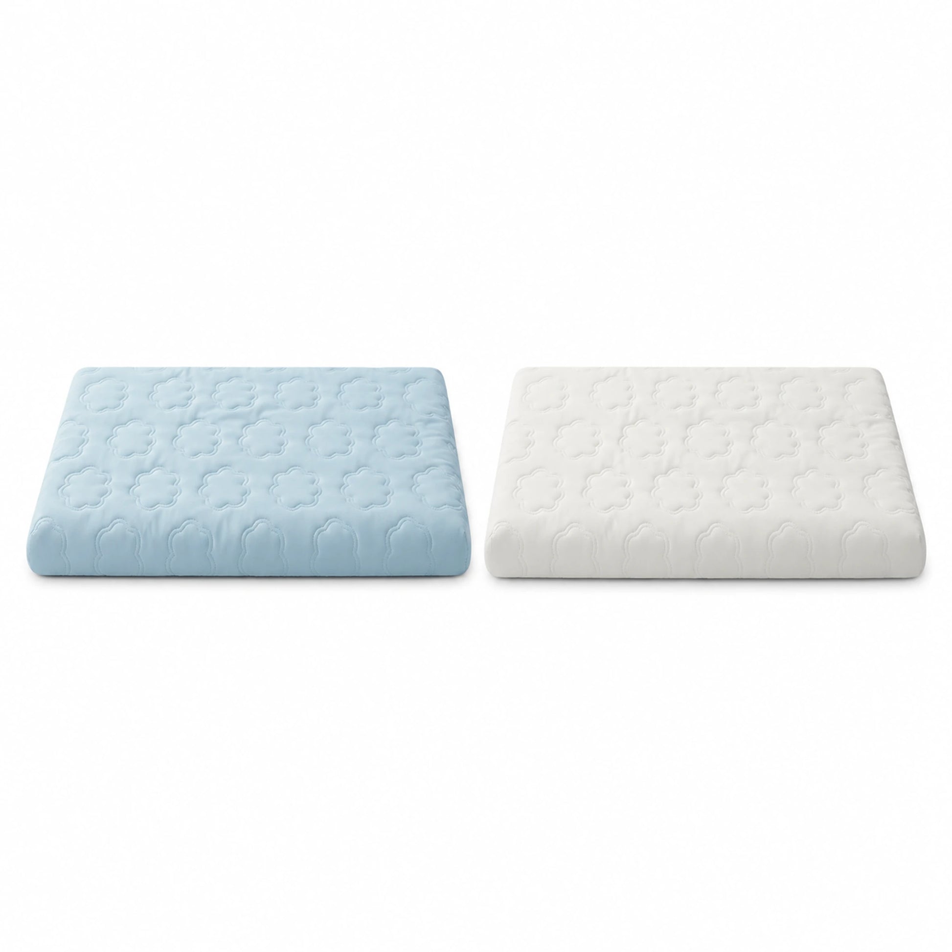 Ice Blue and Cloud White cooling support dog mattress color options