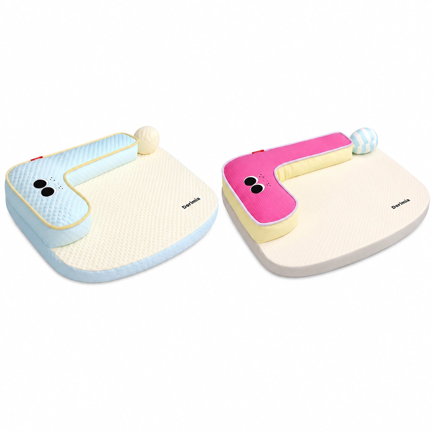 Ice blue and pink cooling pet sleep mat color options