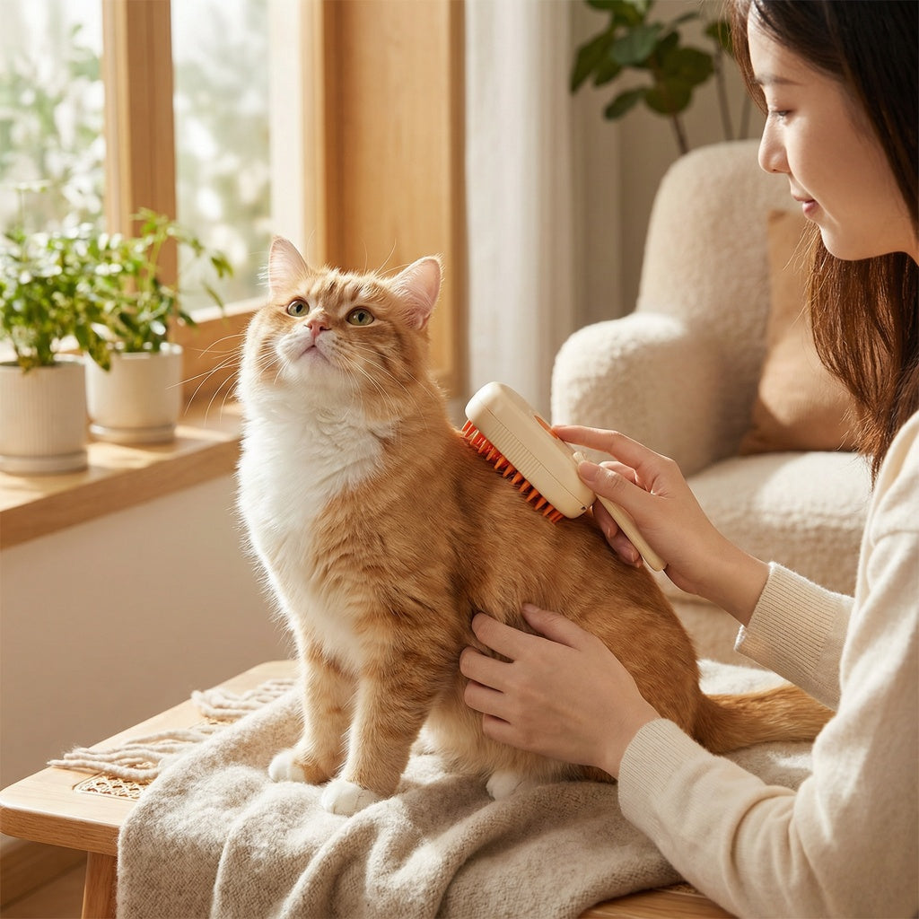 Rechargeable Pet Mist Brush & Anti-Static Deshedding Comb