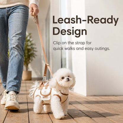 Leash-ready design — clip on for walks while carrier is worn as harness