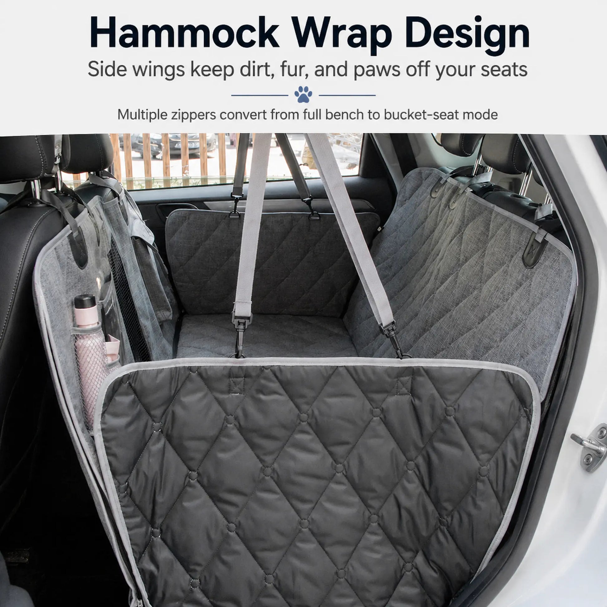 Hammock wrap design showing raised side wings and multi-zipper conversion