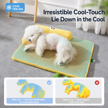 Cool-feel proof — thermal imaging shows cooler body temperature when using the rattan pet bed