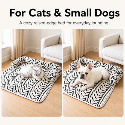 Plush sofa pet bed suitable for cats and small dogs