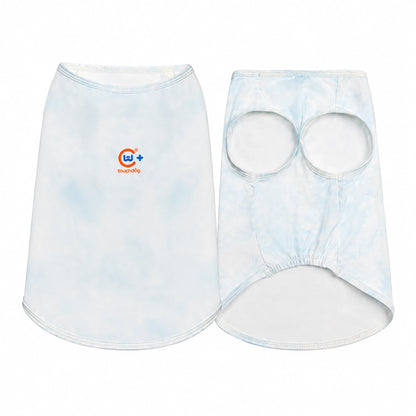 Blue cloud cooling pet shirt front and back view