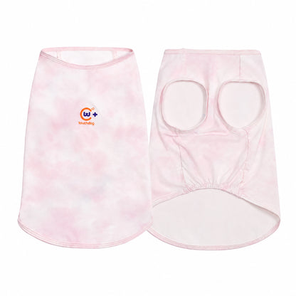 Pink cloud cooling pet shirt front and back view